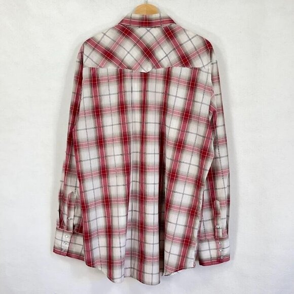 Roper Men's Pearl Snap Shirt Plaid Long Sleeve Silver Threads Western Rodeo XL - Picture 3 of 6
